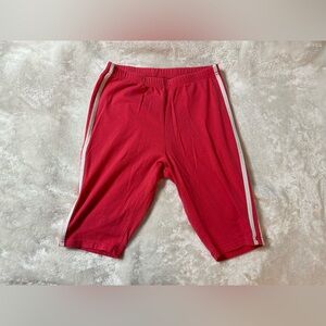 Women’s pink white Coral striped soft stretch high rise Biker Shorts size small